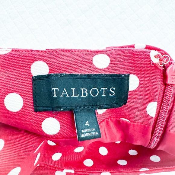 Talbots Red Polka Dot Pencil Straight Skirt Size 4 - Picture 3 of 5